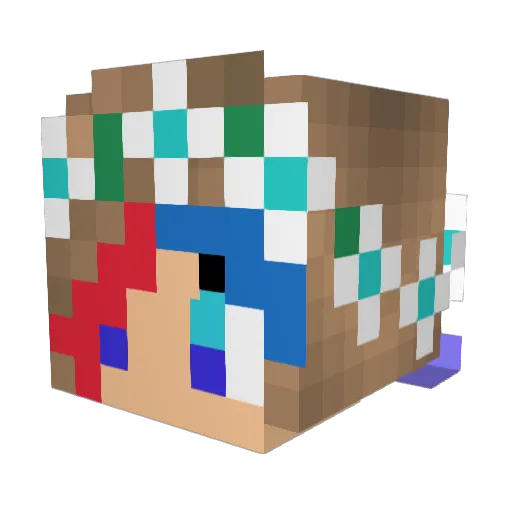 Duffman696 Minecraft avatar head, 3D render