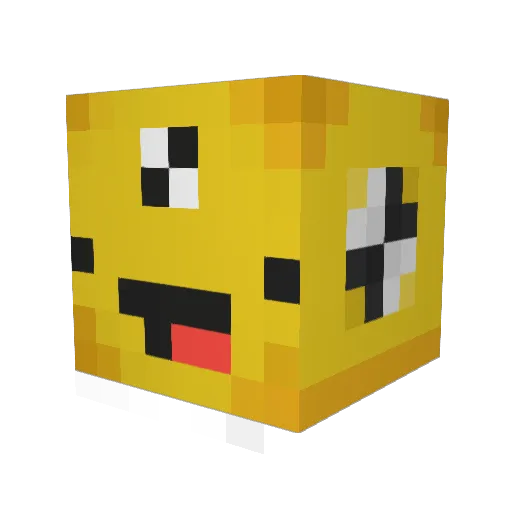 Dufji Minecraft avatar head, 3D render
