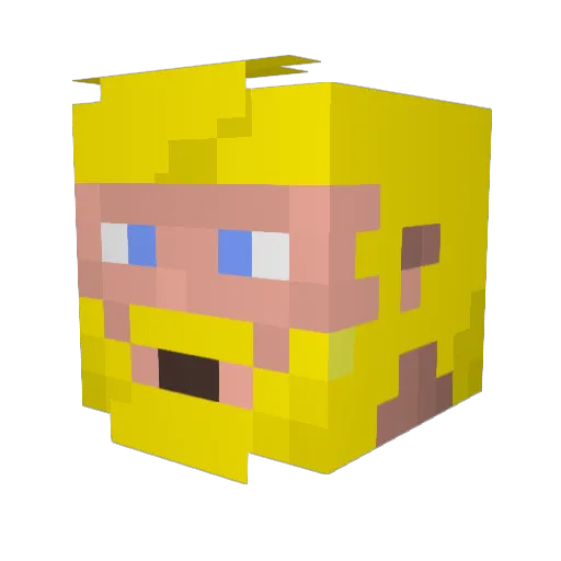Dufwood Minecraft avatar head, 3D render