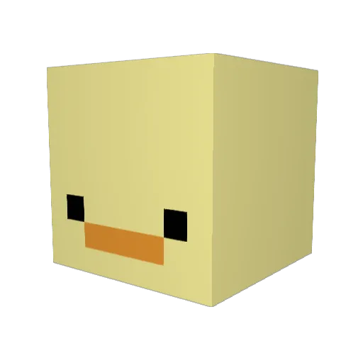 Duk8D Minecraft avatar head, 3D render