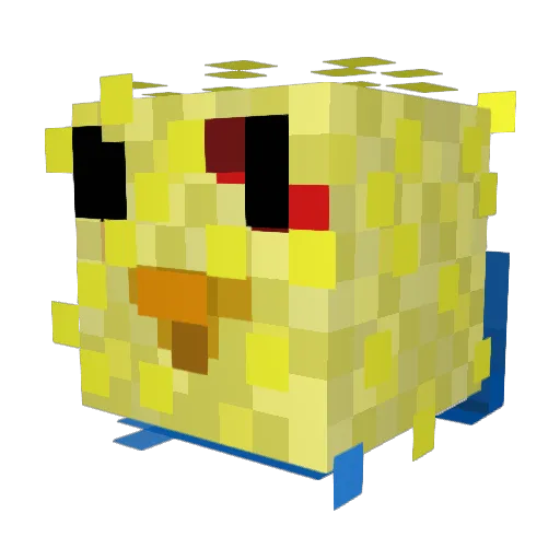 DukeTheDucky Minecraft avatar head, 3D render