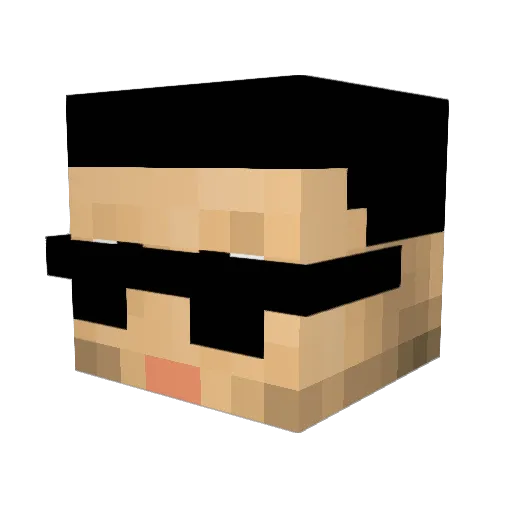 DukestNukem Minecraft avatar head, 3D render
