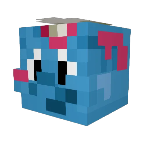 Dulcey Minecraft avatar head, 3D render