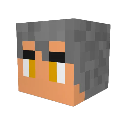 Dulecar Minecraft avatar head, 3D render