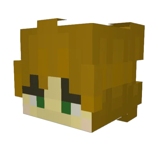Dulkir Minecraft avatar head, 3D render
