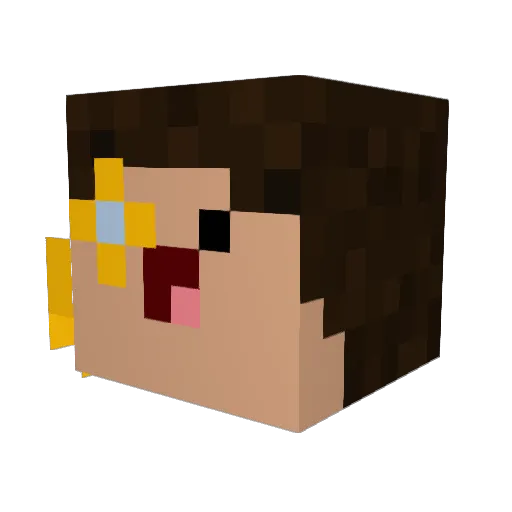 Dullete Minecraft avatar head, 3D render