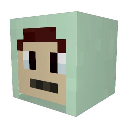 Dullglob Minecraft avatar head, 3D render