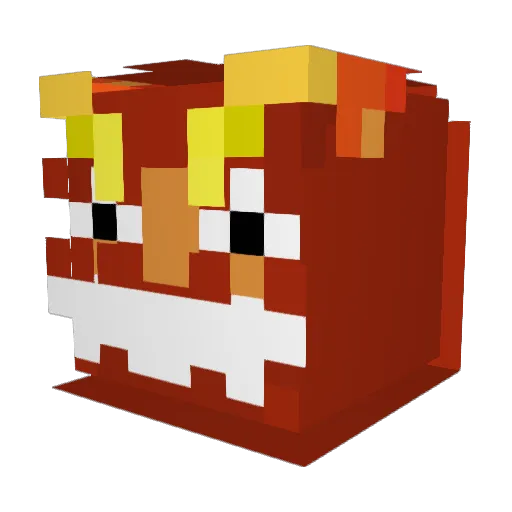 Dulwhirl Minecraft avatar head, 3D render