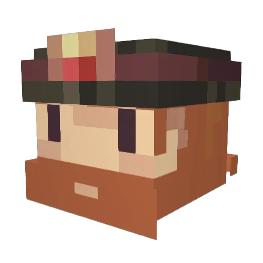 DumDeeDumXD Minecraft avatar head, 3D render