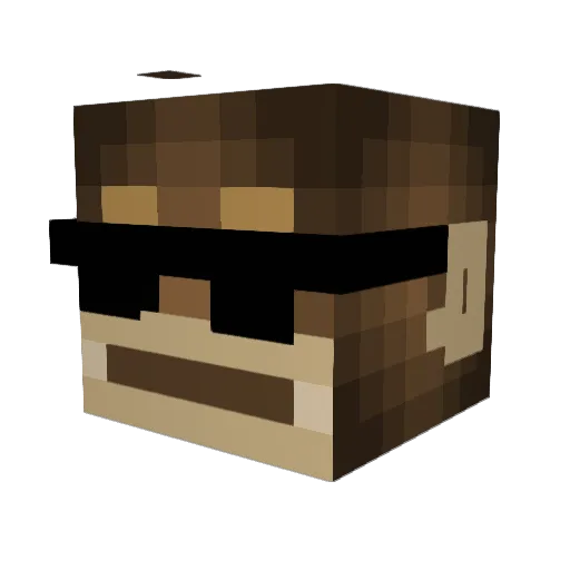 DumSum Minecraft avatar head, 3D render