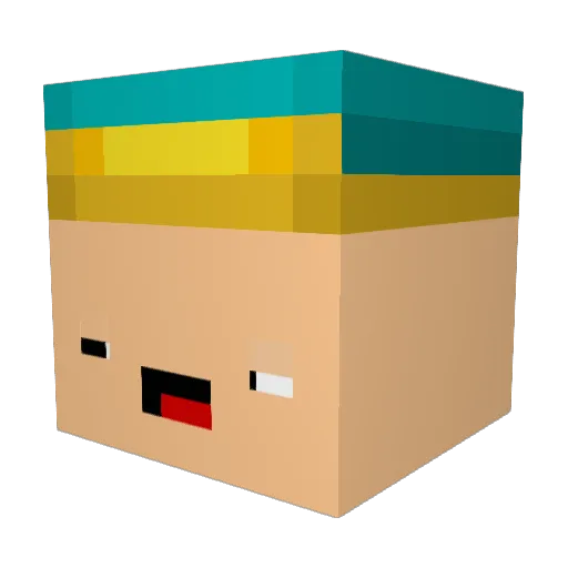 Dumau6 Minecraft avatar head, 3D render