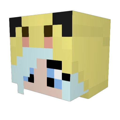 DumbBUTT Minecraft avatar head, 3D render
