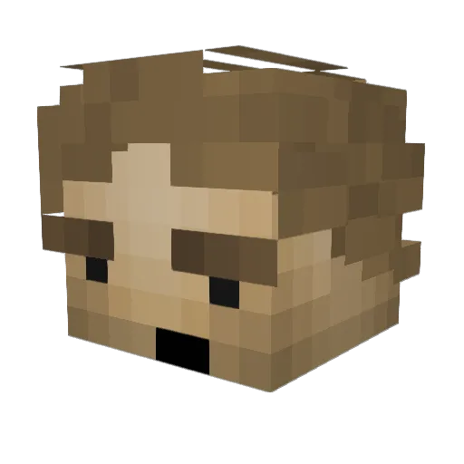 Dumbochka Minecraft avatar head, 3D render