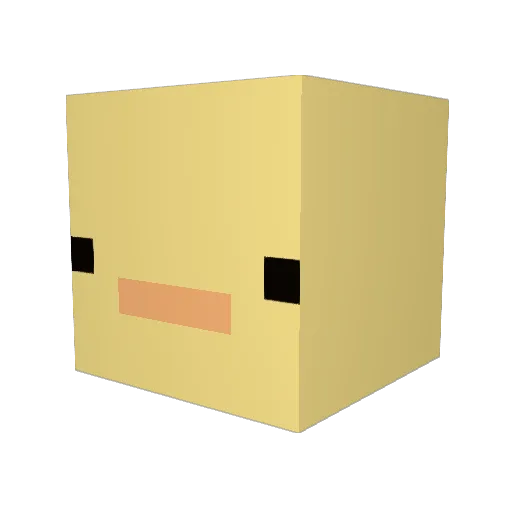 Dumbythick Minecraft avatar head, 3D render