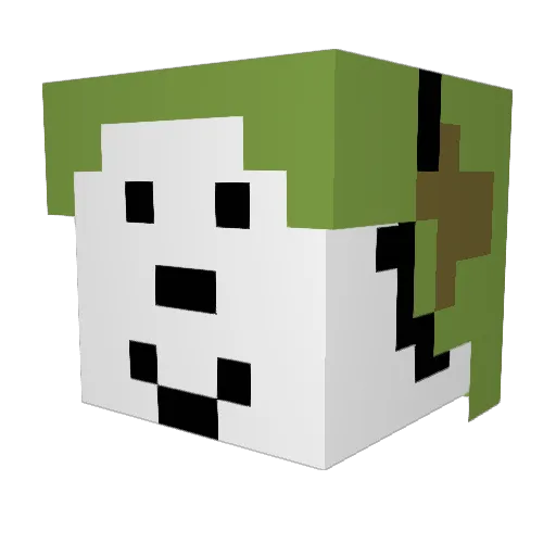 Dumbz_ Minecraft avatar head, 3D render