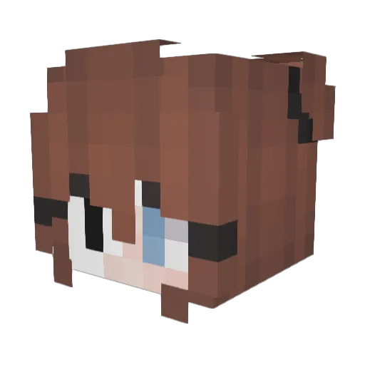 Duminuu Minecraft avatar head, 3D render
