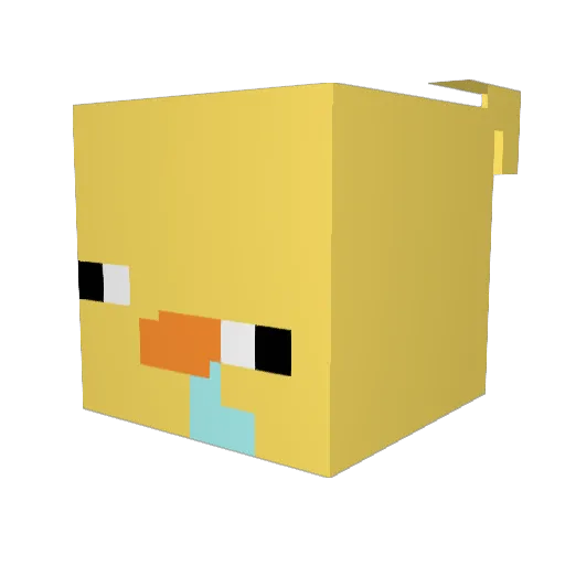 Dummb_Duck Minecraft avatar head, 3D render