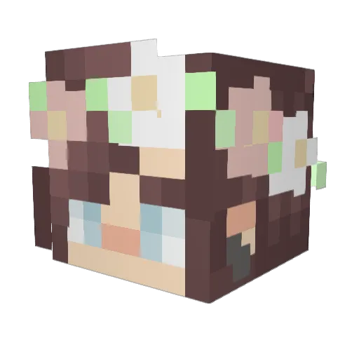 Dummblobs Minecraft avatar head, 3D render