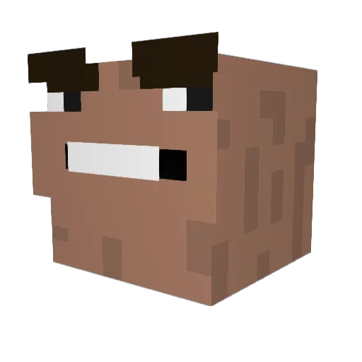Dummstummel Minecraft avatar head, 3D render