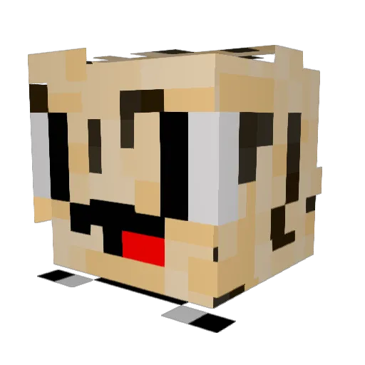 Dumpeling Minecraft avatar head, 3D render