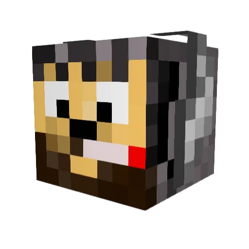 Dumpster__Baby Minecraft avatar head, 3D render