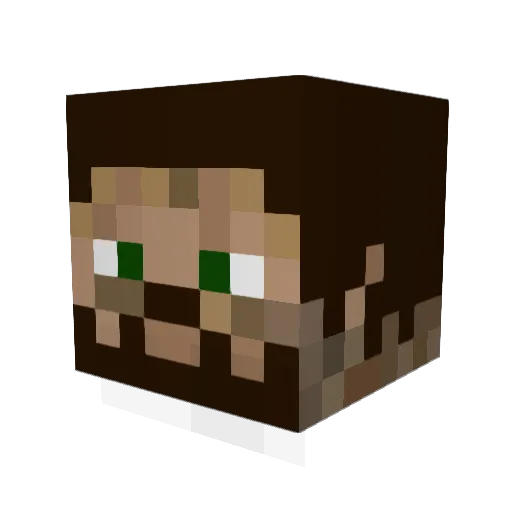 DumpyBow Minecraft avatar head, 3D render