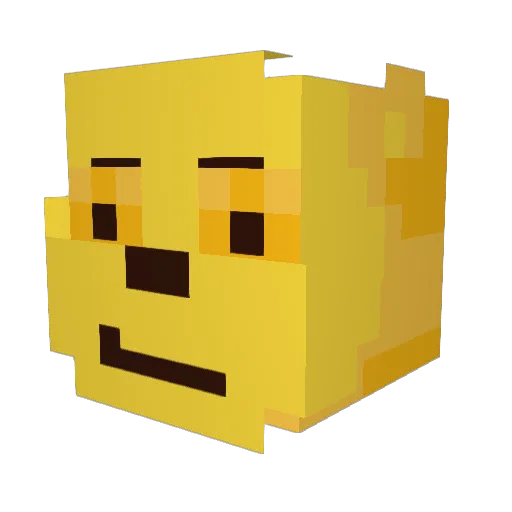 Dumshu Minecraft avatar head, 3D render