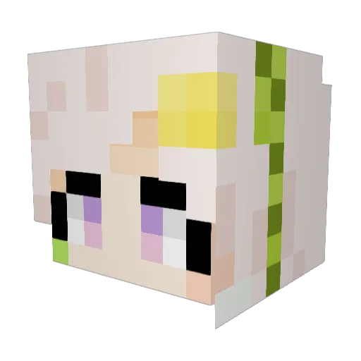 Dun_K Minecraft avatar head, 3D render
