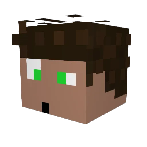 DuncN Minecraft avatar head, 3D render