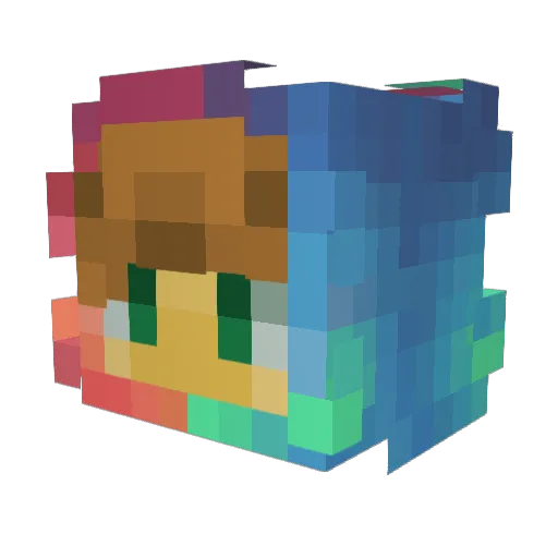 DundaBell Minecraft avatar head, 3D render