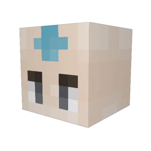 DungTre Minecraft avatar head, 3D render