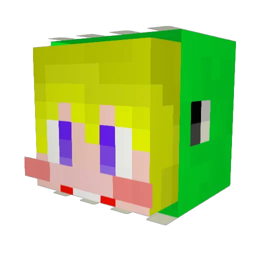 Dunggle Minecraft avatar head, 3D render
