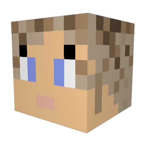 DunkelbuntX Minecraft avatar head, 3D render