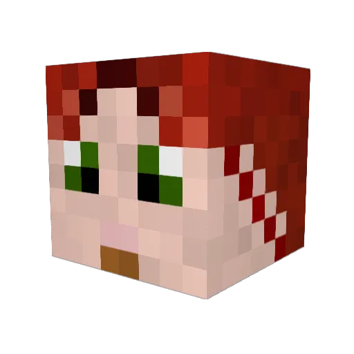 Dunkelherz Minecraft avatar head, 3D render