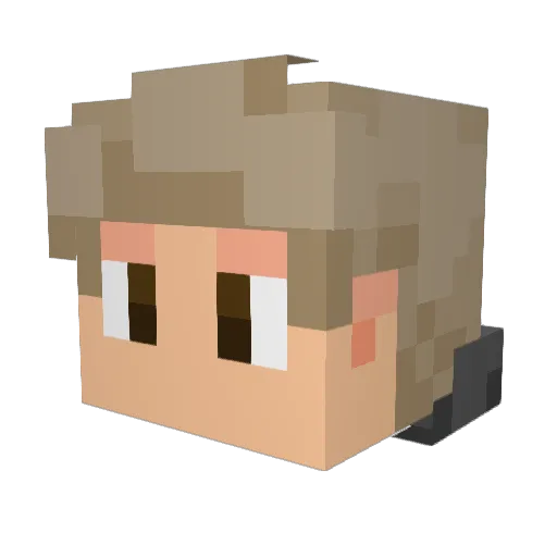 DunkinDip Minecraft avatar head, 3D render