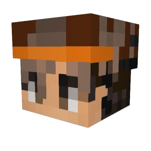Dunkn Minecraft avatar head, 3D render