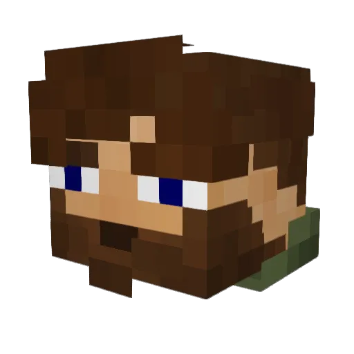 Dunt1s Minecraft avatar head, 3D render