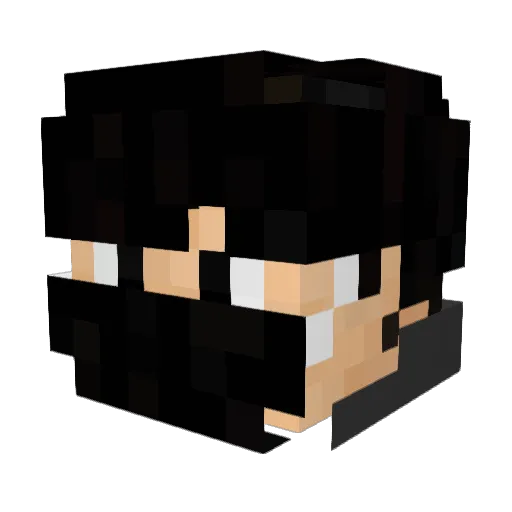 DuoDuo_KO Minecraft avatar head, 3D render