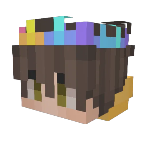 DuofuAA Minecraft avatar head, 3D render
