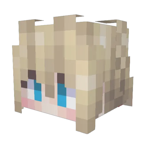 Duolagong_ Minecraft avatar head, 3D render