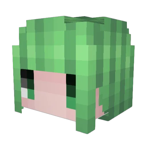 Dupipi Minecraft avatar head, 3D render