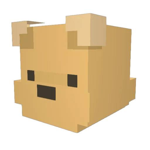 Durable16 Minecraft avatar head, 3D render