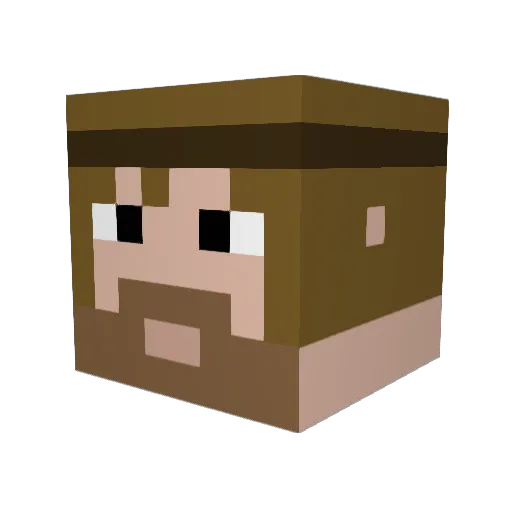 Duradin Minecraft avatar head, 3D render