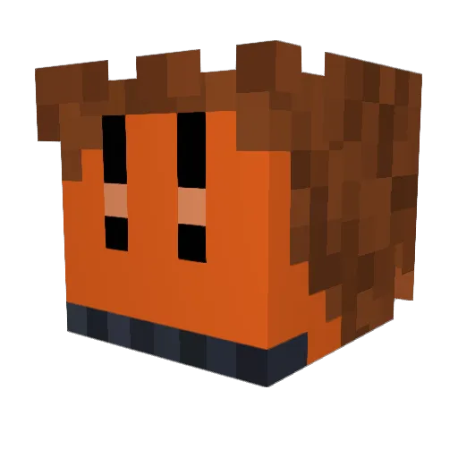 Durancell Minecraft avatar head, 3D render