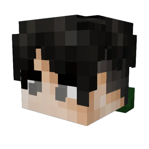 Durkin_ Minecraft avatar head, 3D render