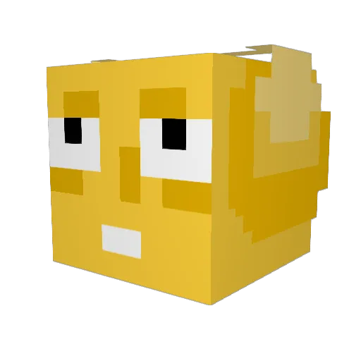 DurpHurp Minecraft avatar head, 3D render