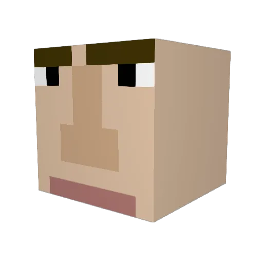 Durrlei Minecraft avatar head, 3D render