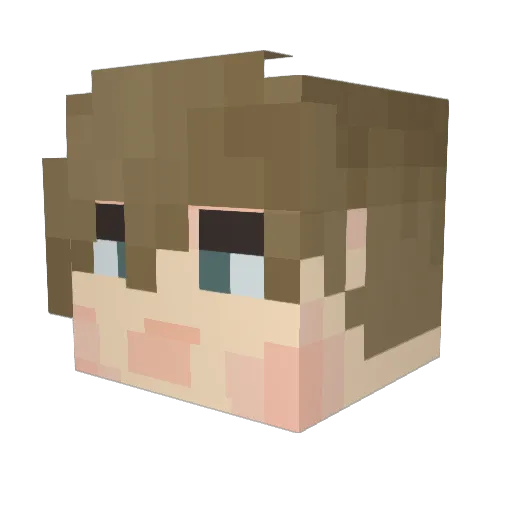 Dushess Minecraft avatar head, 3D render