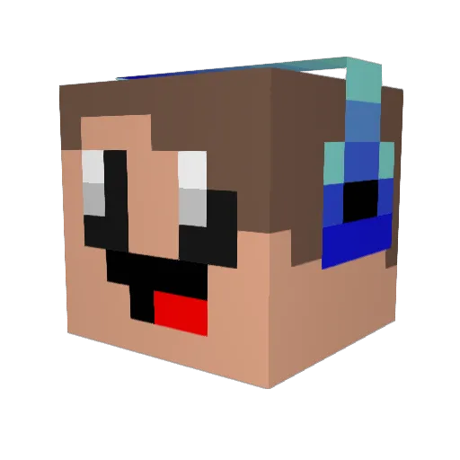 Dushox Minecraft avatar head, 3D render