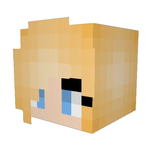 DusiaPL Minecraft avatar head, 3D render